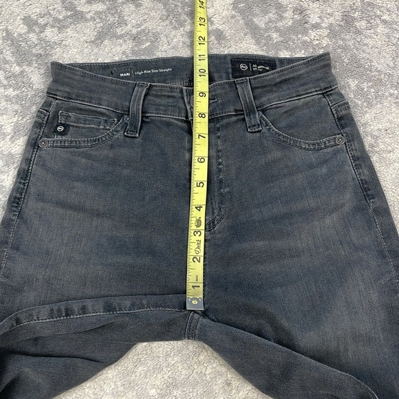 New AG Adriano Goldschmied Mari High Rise Slim Straight Jeans Faded Black Sz 24 - Picture 11 of 13